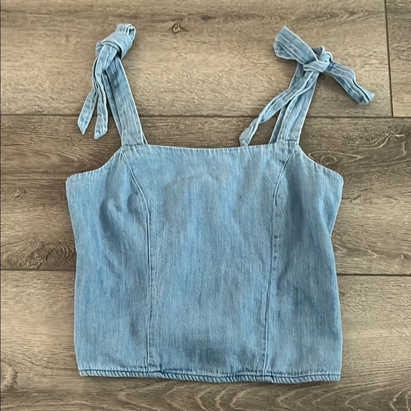 Old Navy Fitted Tie Cropped Jean Corset Cami Top for Women SZ XS - Picture 2 of 6